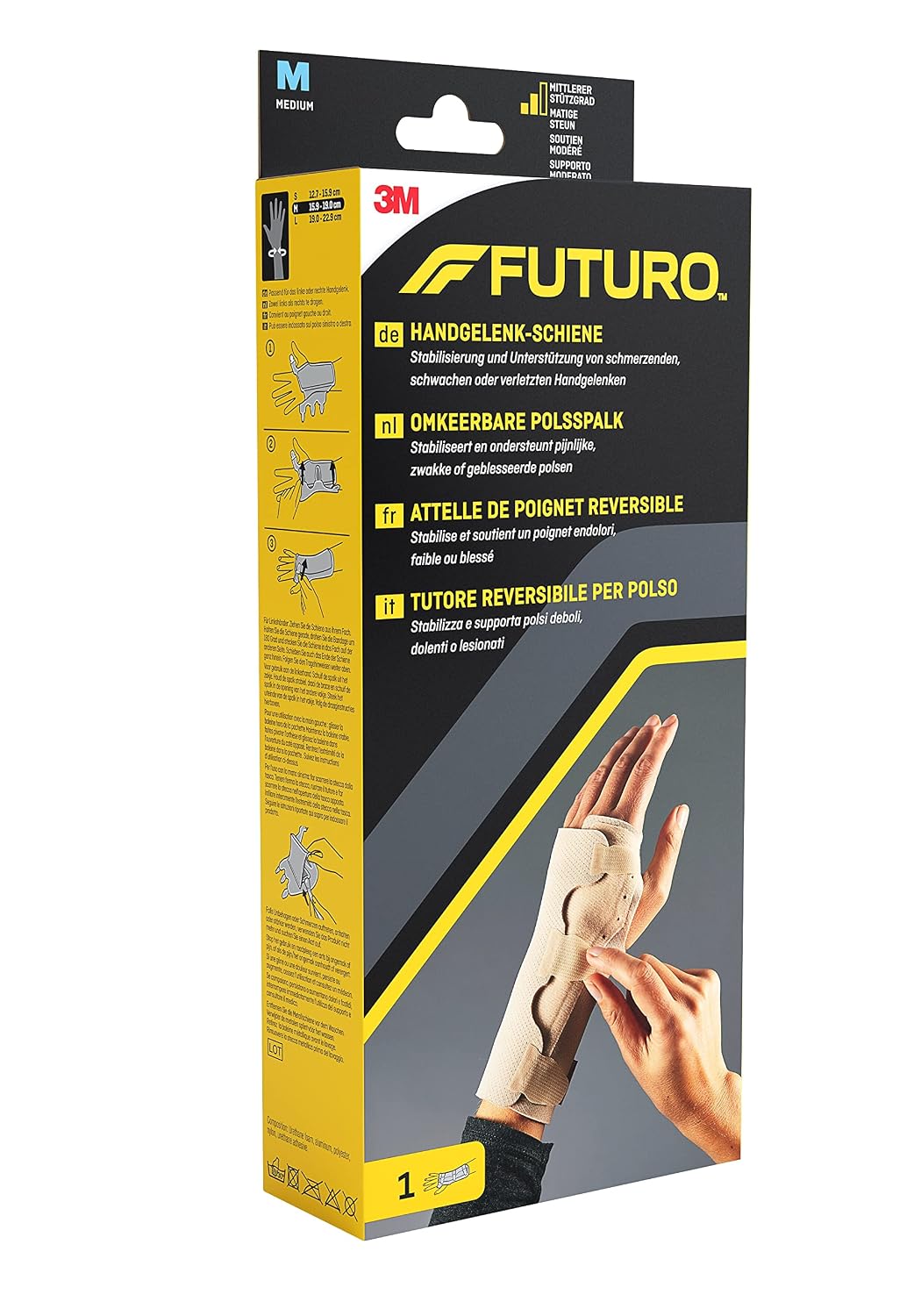 FUTURO FUT47854 Classic Ambidextrous Latex-Free Knob Splint Medium 15.9 to 19 cm
