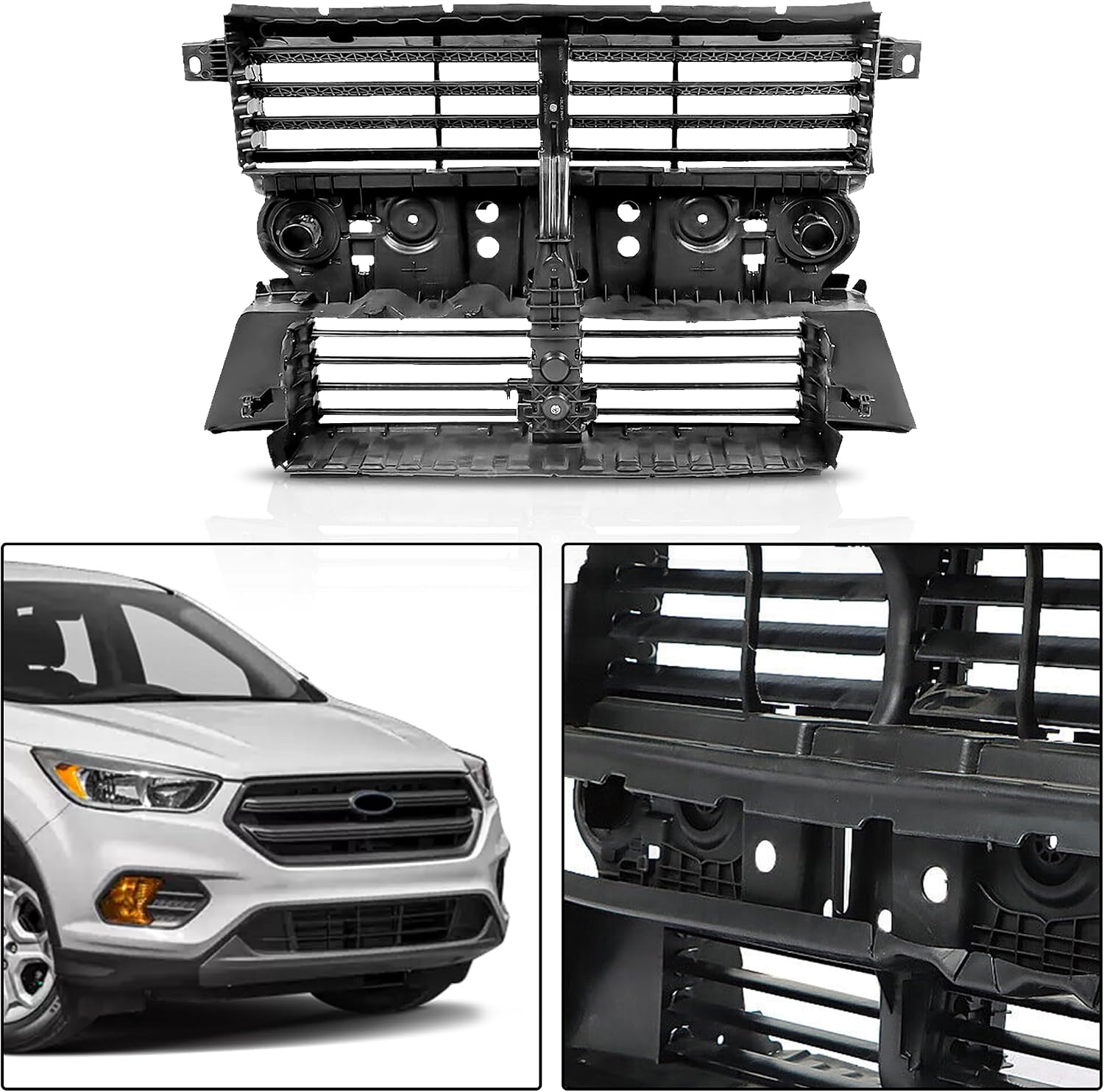 PartsFlow Upper Radiator Shutter Grille Assembly For 2017 2018 Ford Escape GV4Z8475B