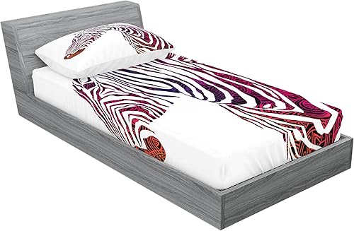 Miniatura 41 de Ambesonne Juego de sábanas bajeras y fundas de almohada occidentales, sombrero de vaquero con temática del salvaje oeste y cuerda de ganadería vieja