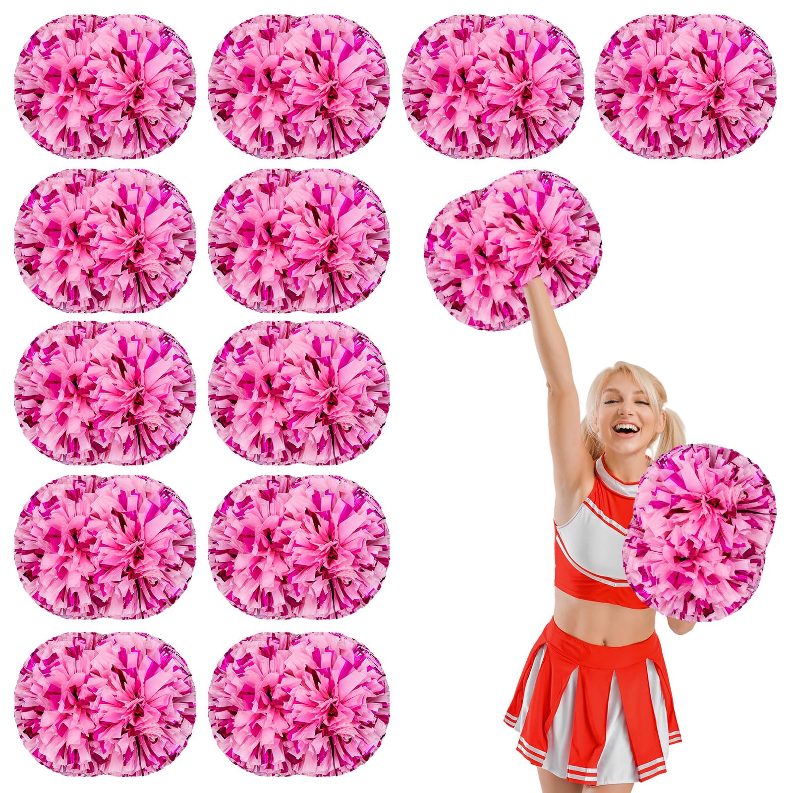 Pompons de cheerleading volumineux lot de 12 pour vibrer en compétition