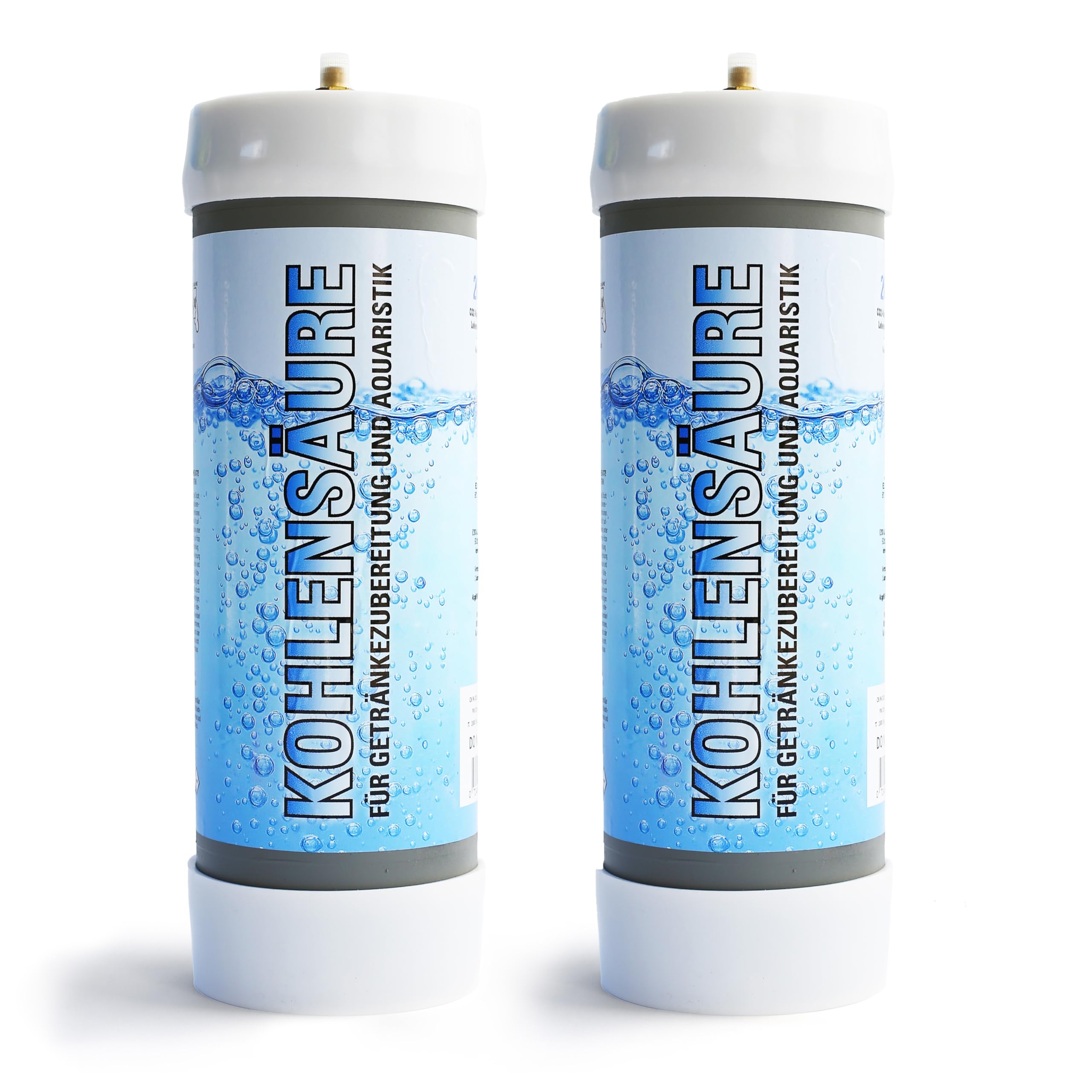 CO2 Einweg Flasche 2 x 2000g CO2 Kohlendioxid Kohlensäure mit Gewinde M10x1 passend für JBL Druckminderer Aquaristik