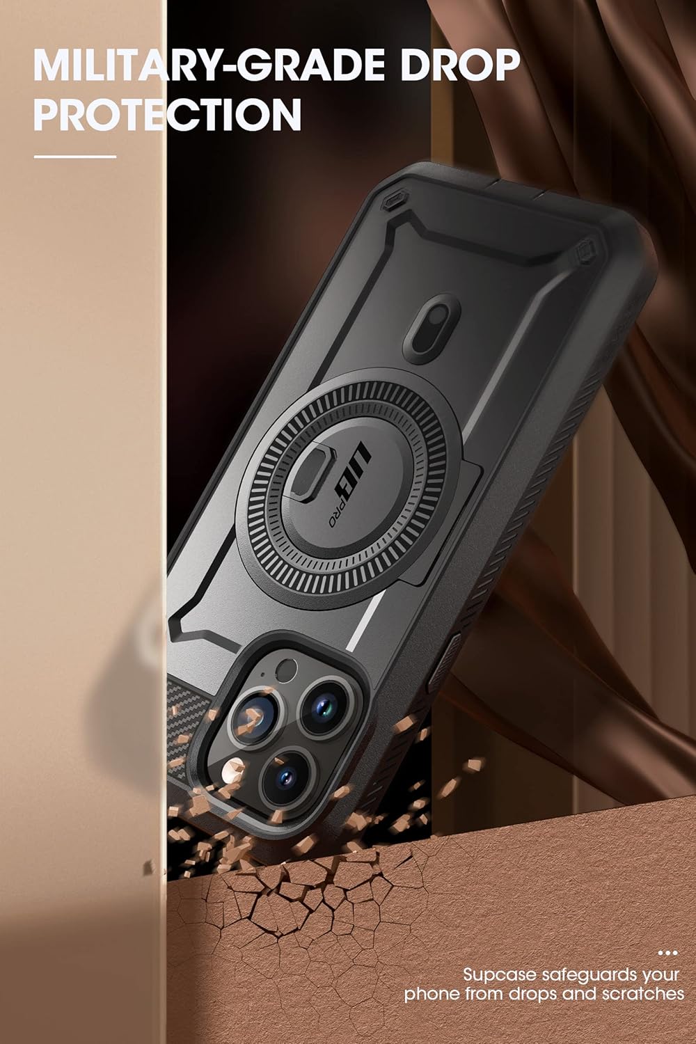 SUPCASE for iPhone 14 Pro Max Case with Stand (Unicorn Beetle Pro Mag), [Compatible with MagSafe] [Built-in Screen Protector & Belt-Clip] Magnetic Protective Phone Case for iPhone 14 Pro Max, Black