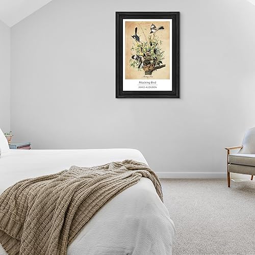 Vista 369 de Towee Bunting by James Audubon - Marco biselado negro de 12 x 16 pulgadas, decoración artística enmarcada para pared, reproducción de pinturas