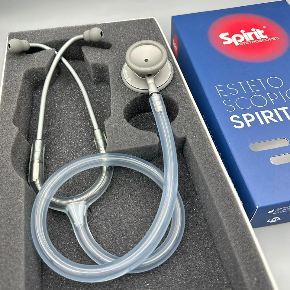 Estetoscópio Spirit MD Pro-Lite Adulto Gelo Acabamento Grafite