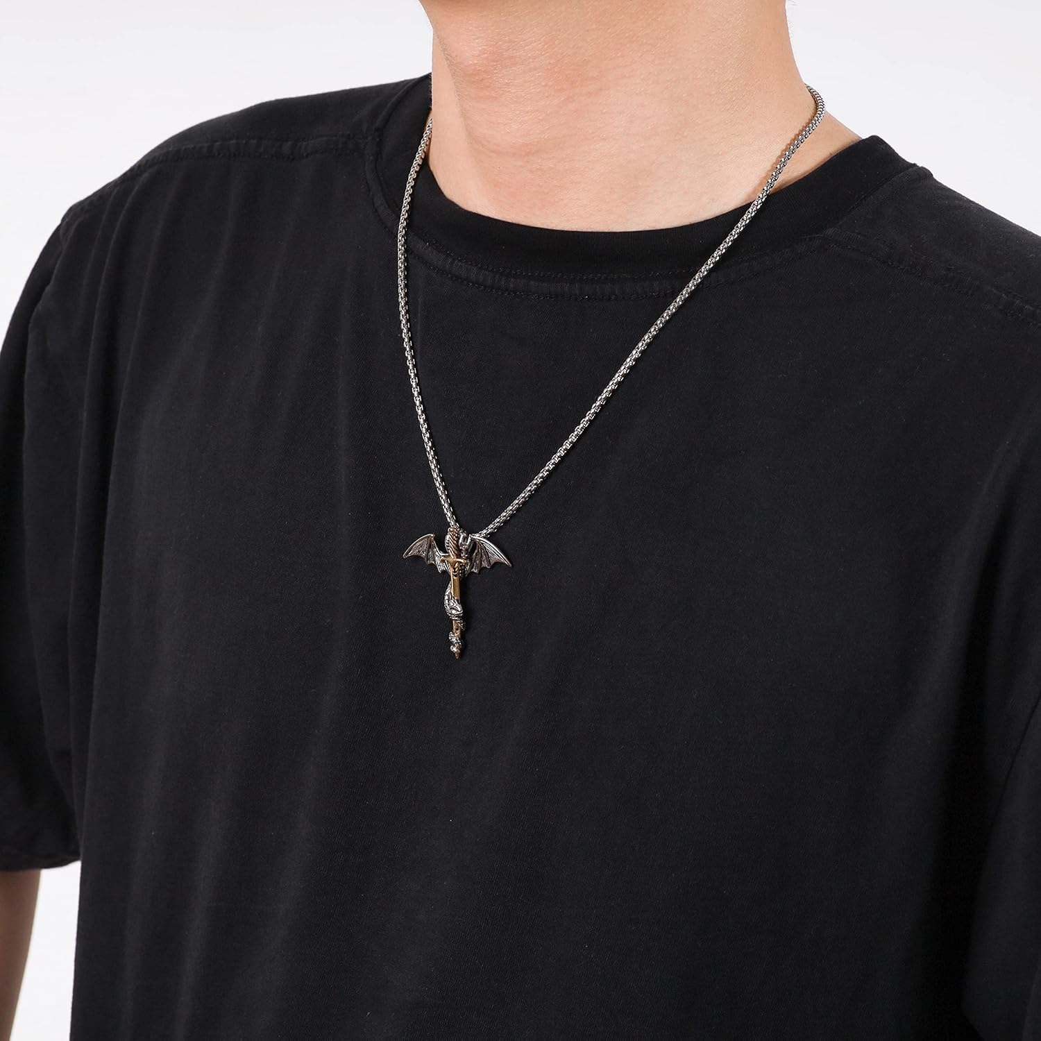 HAQUIL Dragon Sword Pendant Necklace, Stainless Steel, Unisex, Gothic, Men, Punk Enthusiasts, Retro Style Lovers - Image 8