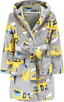 Boys Soft Fleece Robes Plush Hooded Bathrobes Sleepwear for Kids 1-16 Years