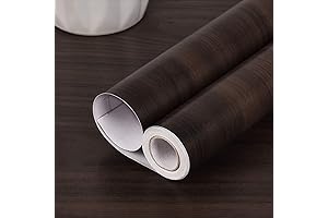 Mecpar 17.71" x 118" Walnut Wood Grain Wallpaper Wood Peel and Stick...