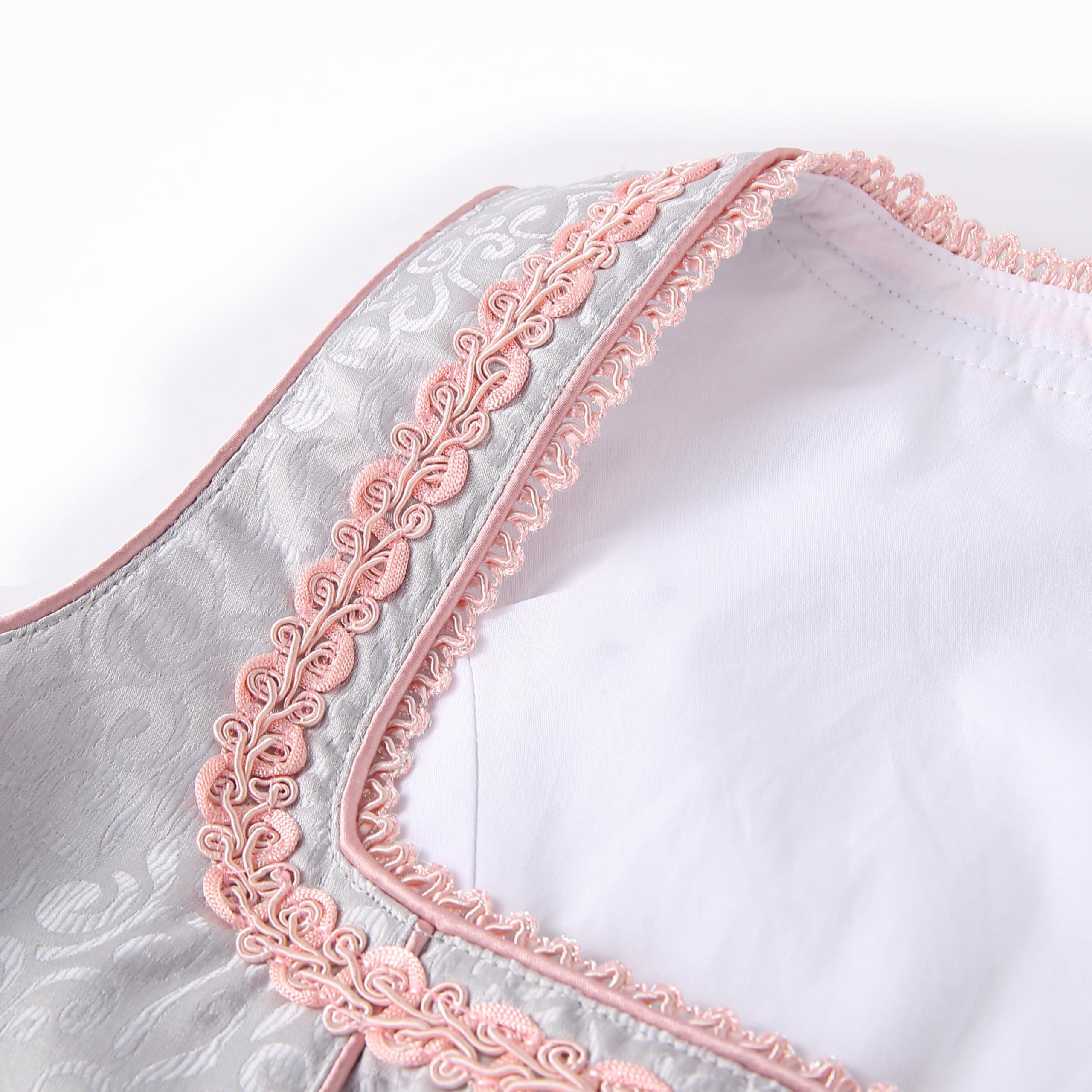 Jecarden Midi Dirndl Damen inkl. Spitzenschürze für Oktoberfest Trachtenkleid für Besondere Trachtenmode für Anlässe Trachtenrock Kleid