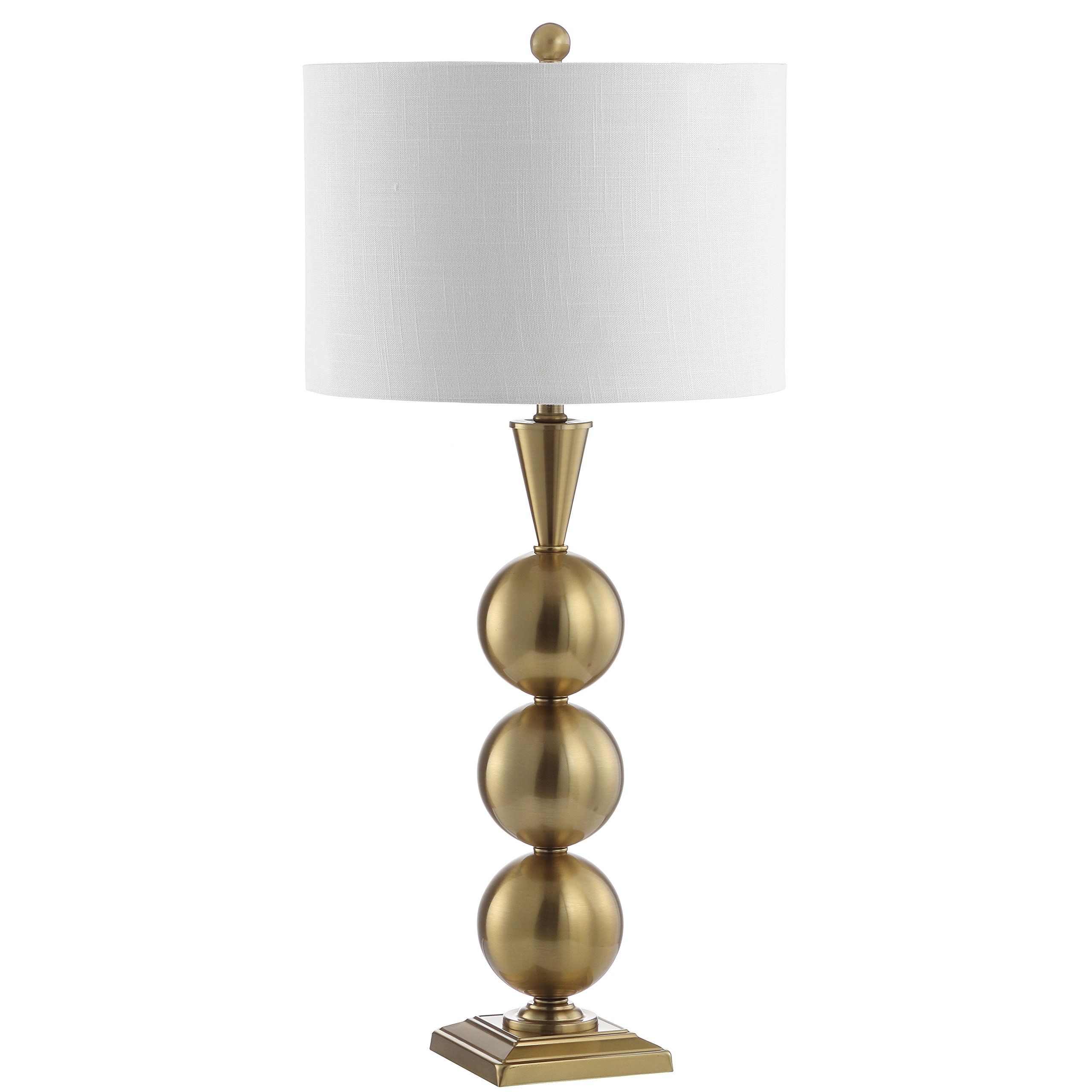 JONATHAN Y JYL3021A Mackenzie - Lampada da tavolo a LED in metallo da 83,8 cm, stile contemporaneo, per camera da letto, soggiorno, ufficio, libreria, lampadina LED inclusa, ottone dorato