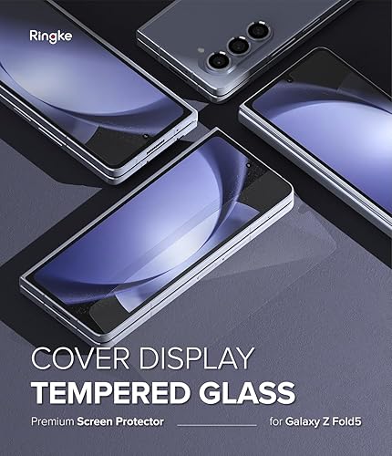 Miniatura 2 de Ringke Protector de pantalla de vidrio templado compatible con Samsung Galaxy Z Fold 5 para pantalla exterior, protector de pantalla de vidrio