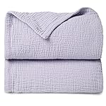 lulumoon Muslin Quilt Blanket, Crib Blanket for Baby and Toddler,47x47 Inches(Purple)