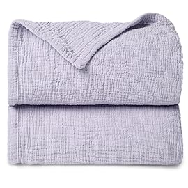 lulumoon Muslin Quilt Blanket, Crib Blanket for Baby and Toddler,47x47 Inches(Purple)