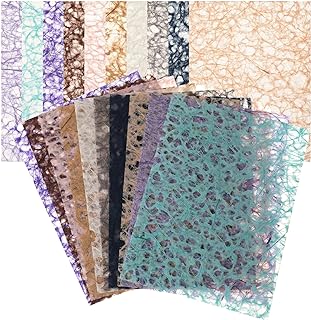 KALIONE 20 Sheets Handmade Mulberry Decorative Paper - Colorful Textured Decoupage A5 Craft Paper Kit for Scrapbook Journal Card Crafts Decorative Making Supplies