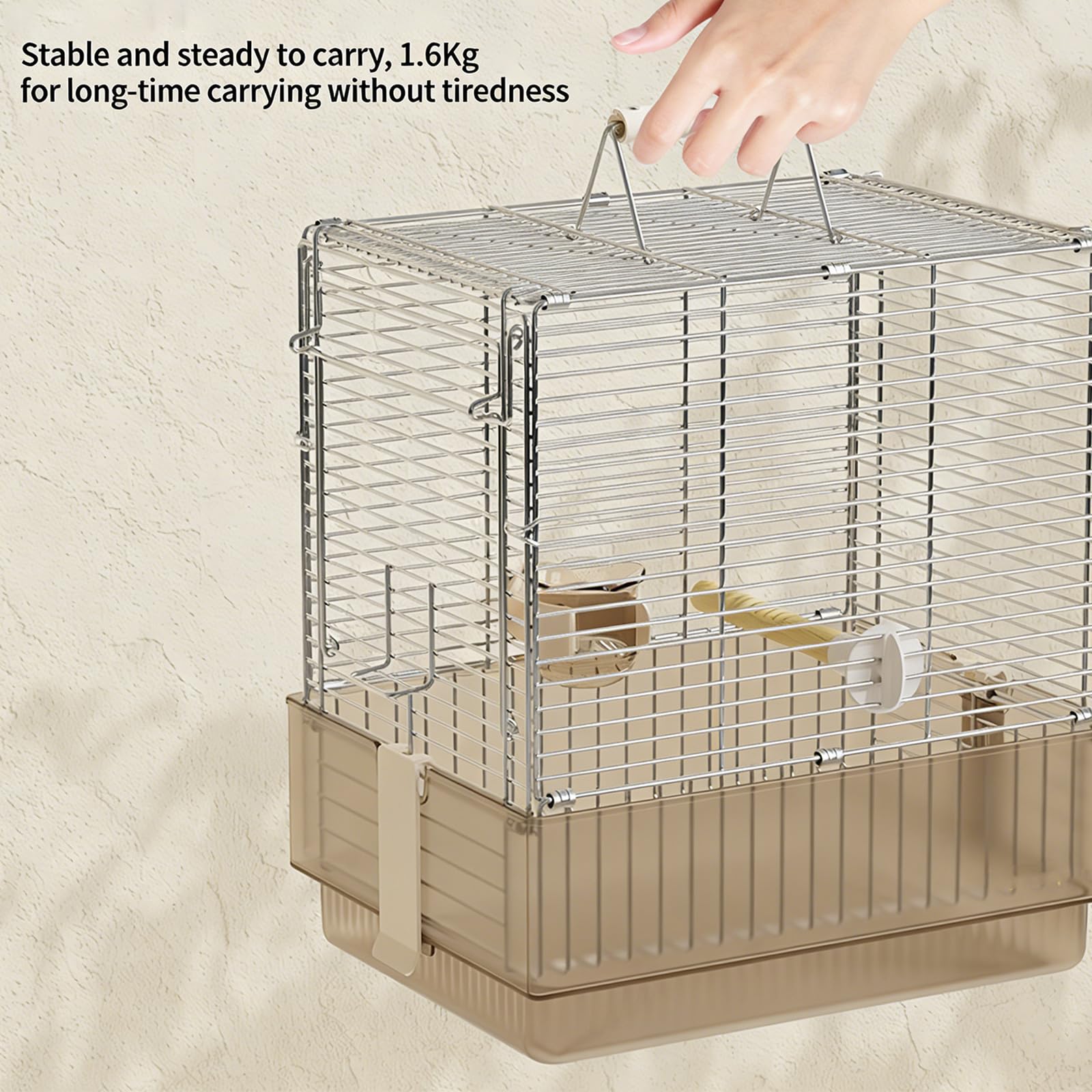 Vogelkäfig aus Edelstahl mit sicherer Haltbarkeit Transport Vogelkäfig für Vögel und Kleintiere Outdoor Klein