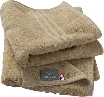 今治タオル 認定 ミニバスタオル hiorie(ヒオリエ) 約45×100cm HOTEL'S ホテルズ 2枚セット オールドベージュ 綿100% 高吸水 耐久性 無地 日本製 今治 ブランド
