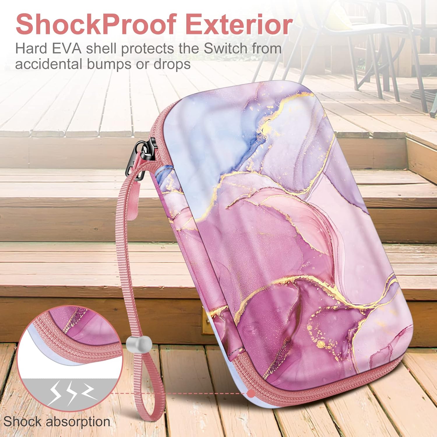 Fintie Carrying Case for Nintendo New 2DS XL LL/New 3DS / 2DS / 3DS XL LL, Protective Hard Shell Portable Travel Cover Pouch with Game Card Slots & Inner Pocket, Dreamy Marble - Image 6