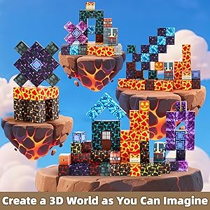 LionFuny150PCS Magnetic Blocks, Magnetic Building Blocks, Magnet Blocks for Kids Age 3-5 4-8 8-12, STEM Sensory Educational Magnet Stacking Toys Boys Girls Gifts