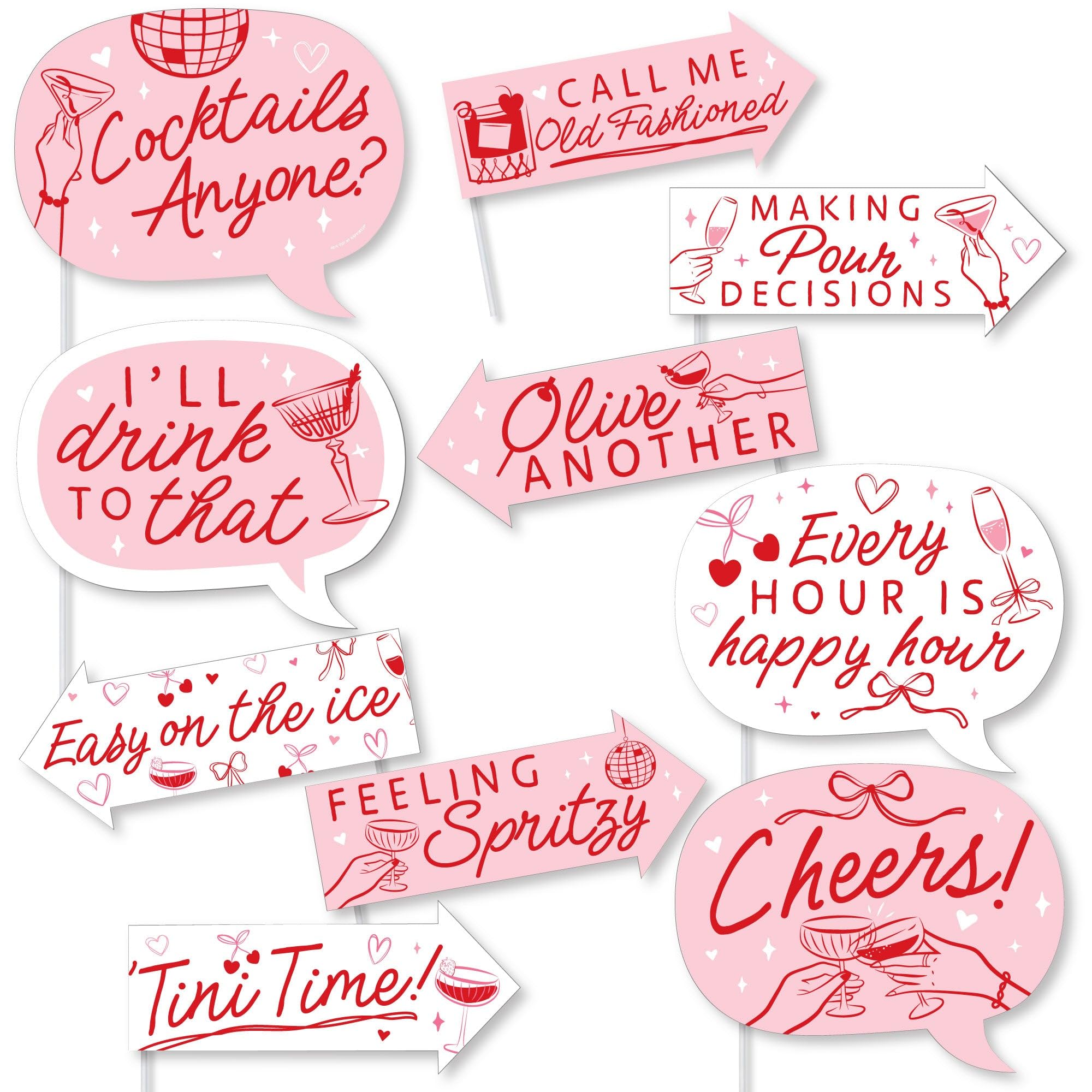 Kit accessoires photomaton pour célébrer l'amitié lors d'un EVJF rose