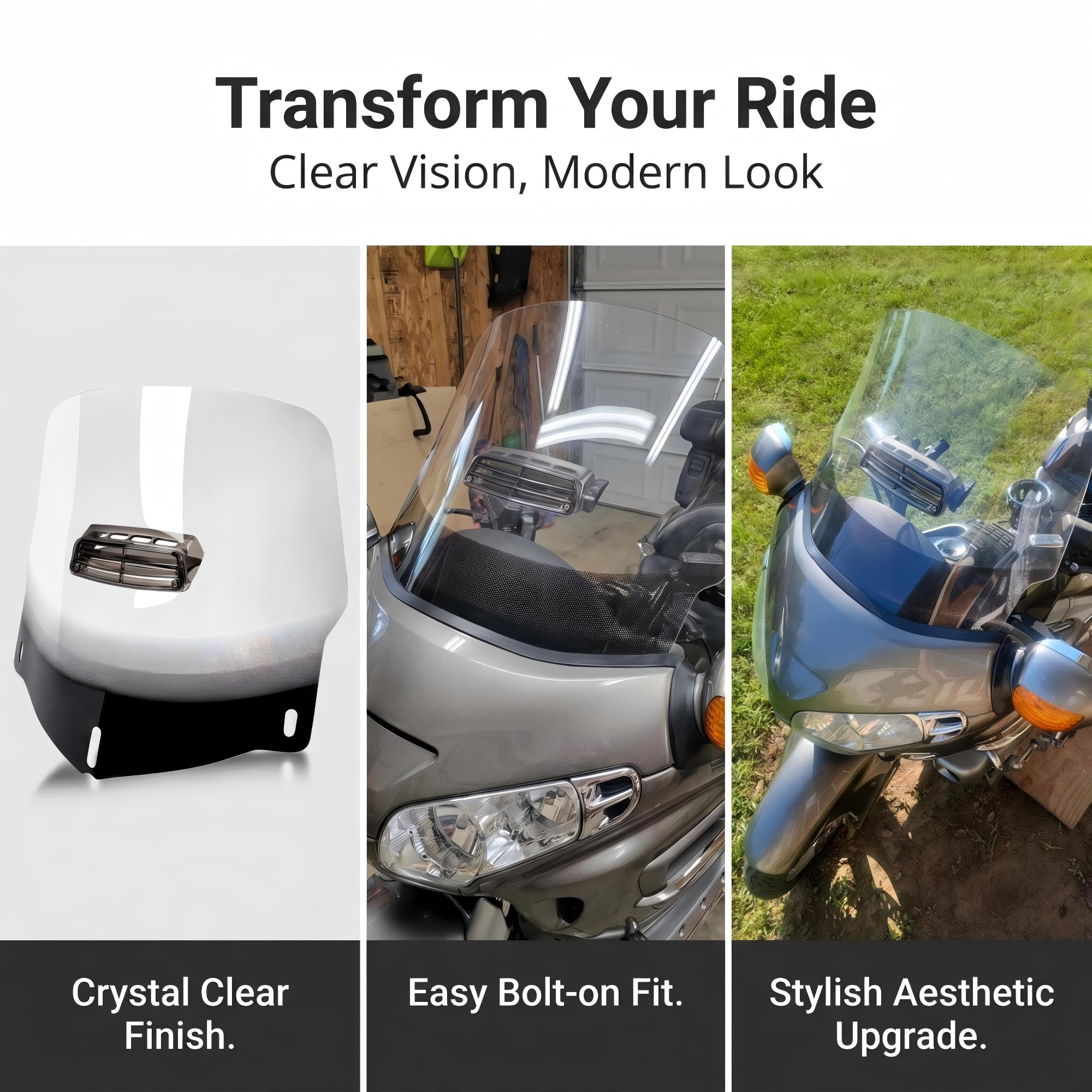 Amazon | バイク用 ウインドシールド ウインドスクリーン 風防 ベント