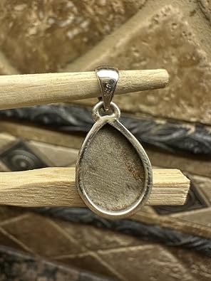 Natural Muonionalusta Meteorite Sweden 925 Solid Sterling Silver Pendant 18mm