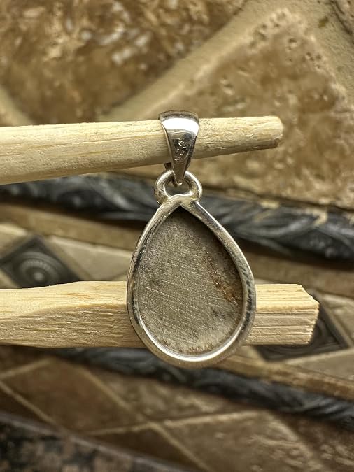 Natural Muonionalusta Meteorite Sweden 925 Solid Sterling Silver Pendant 18mm