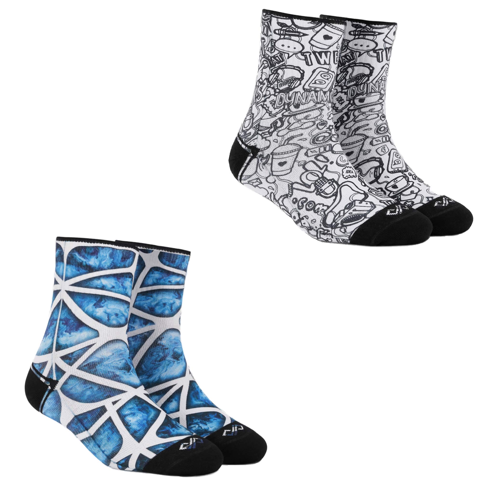 dynamocks Men & Women Quarter Ankle Length Socks(Aqua+Social)(Combo Pack of 2 pairs; Multicolour; Anti-Odour; Breathable;Durable)(Small-Fits Shoe Size India/UK 4-7)(Large-Fits Shoe Size India/UK 8-10)-picture-52
