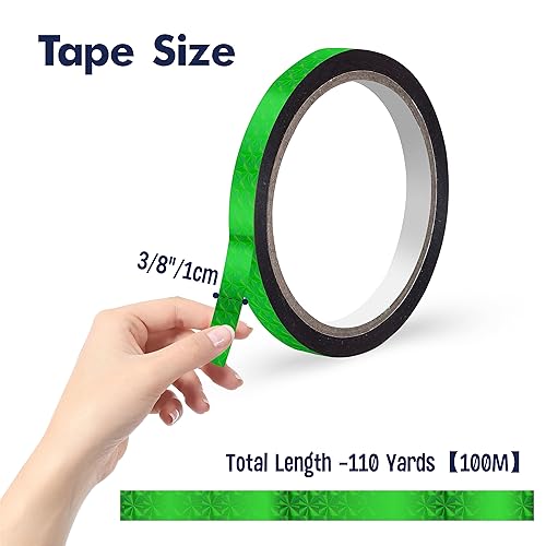 Miniatura 2 de Cinta metálica de espejo de 110 yardas, Washi metálico brillante resistente al aguadesgarro, envoltura gráfica holográfica extraíble sin residuos