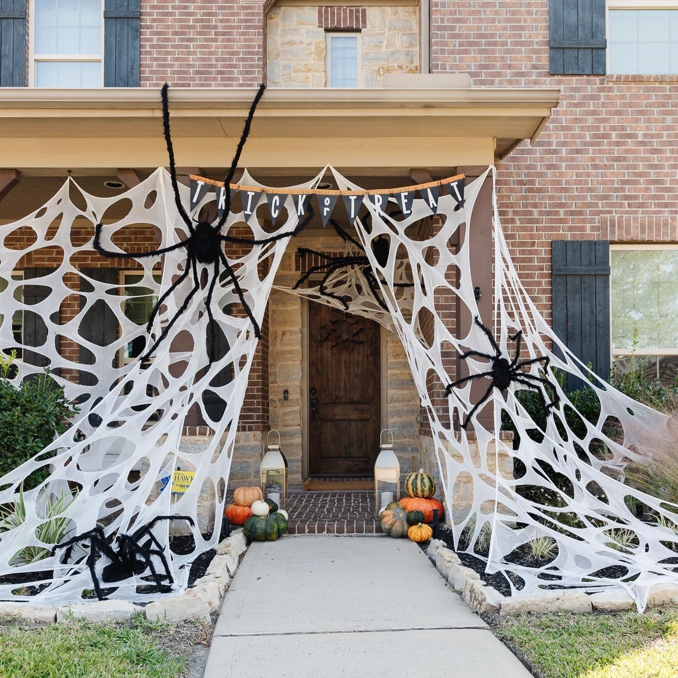 Halloween Deko Spinnennetz,Outdoor Spinnweben Dekoration,Groß Halloween Gruselige Tuch,Partyzubehör,Spinnennetz für Halloween Party Garten Spukhaus Hof Dekoration,200x600cm