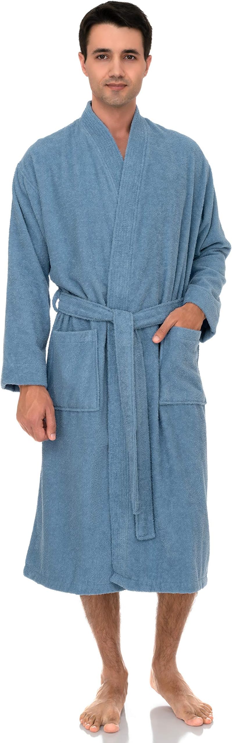 TowelSelections Mens Robe, 100% Cotton Terry Cloth Bathrobe, Spa Bath Robes for Men