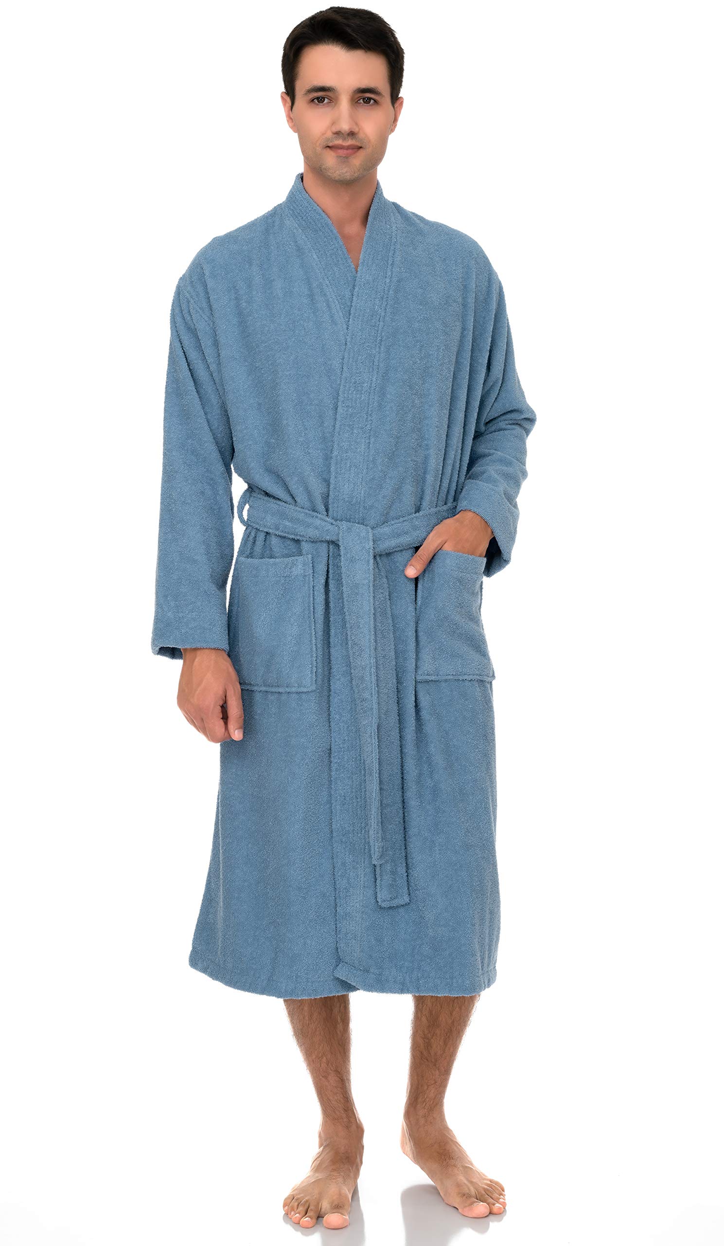 TowelSelections Mens Robe, 100% Cotton Terry Cloth Bathrobe, Spa Bath Robes for Men