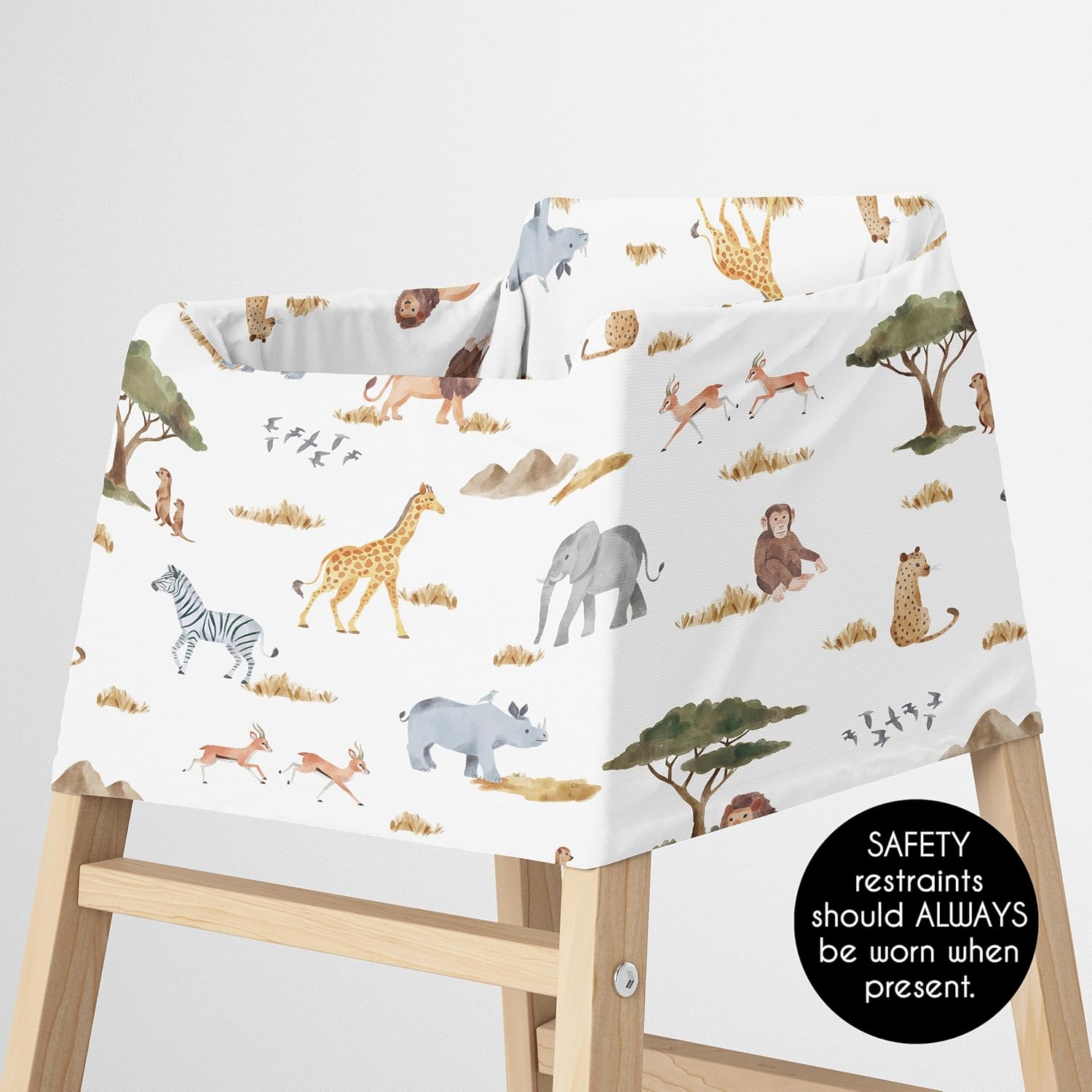 Sweet Jojo Designs Jungle Animals Boy Girl Unisex/Gender Neutral Infant Baby Car Seat Cover Nursing Breastfeeding High Chair Shopping Cart Stroller Carrier Multipurpose Use Wildlife Safari Giraffe