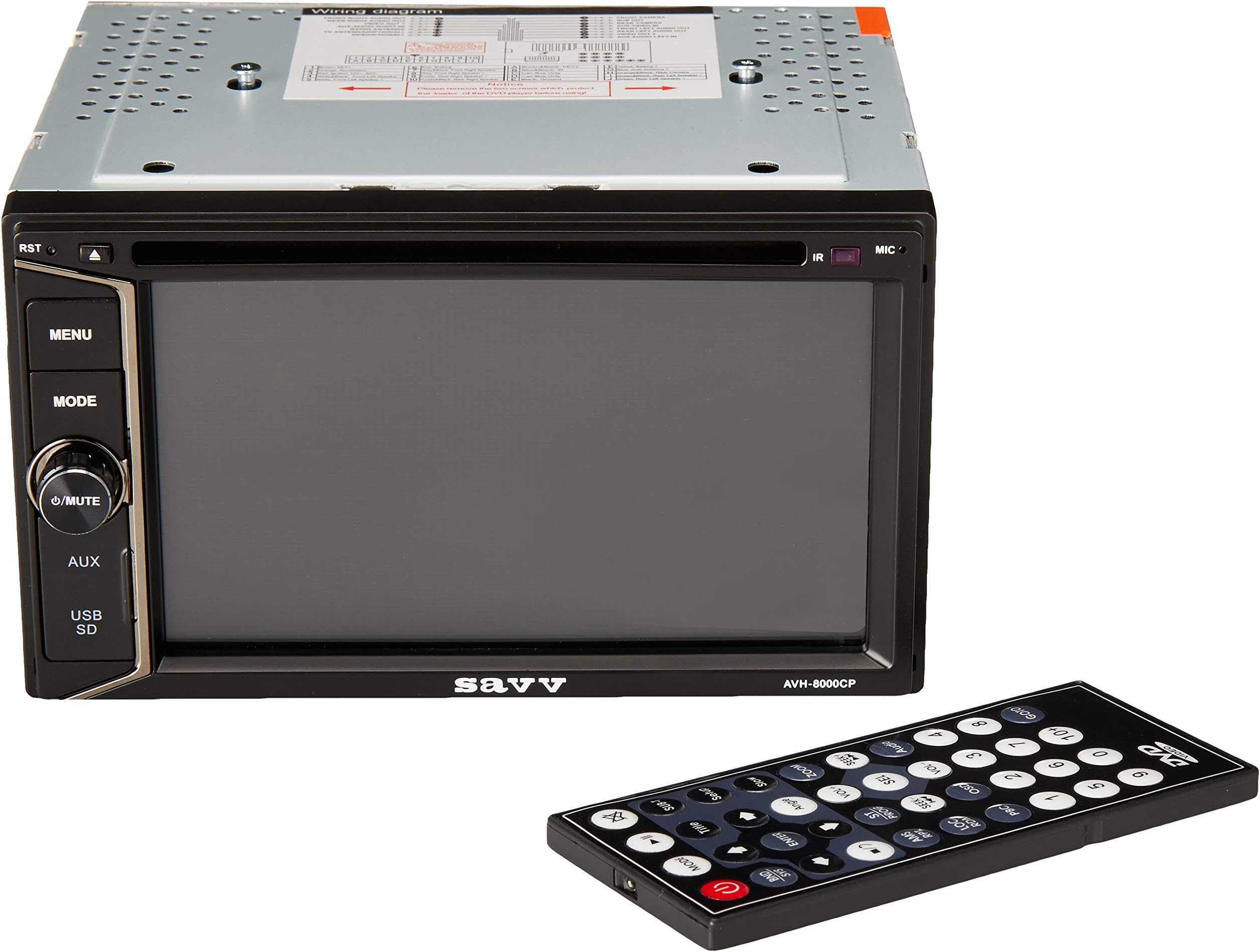SAVV AVH-8080 Multimedia Disc and Digital Media Player Universal 1-Din Size and Vertical Mounting