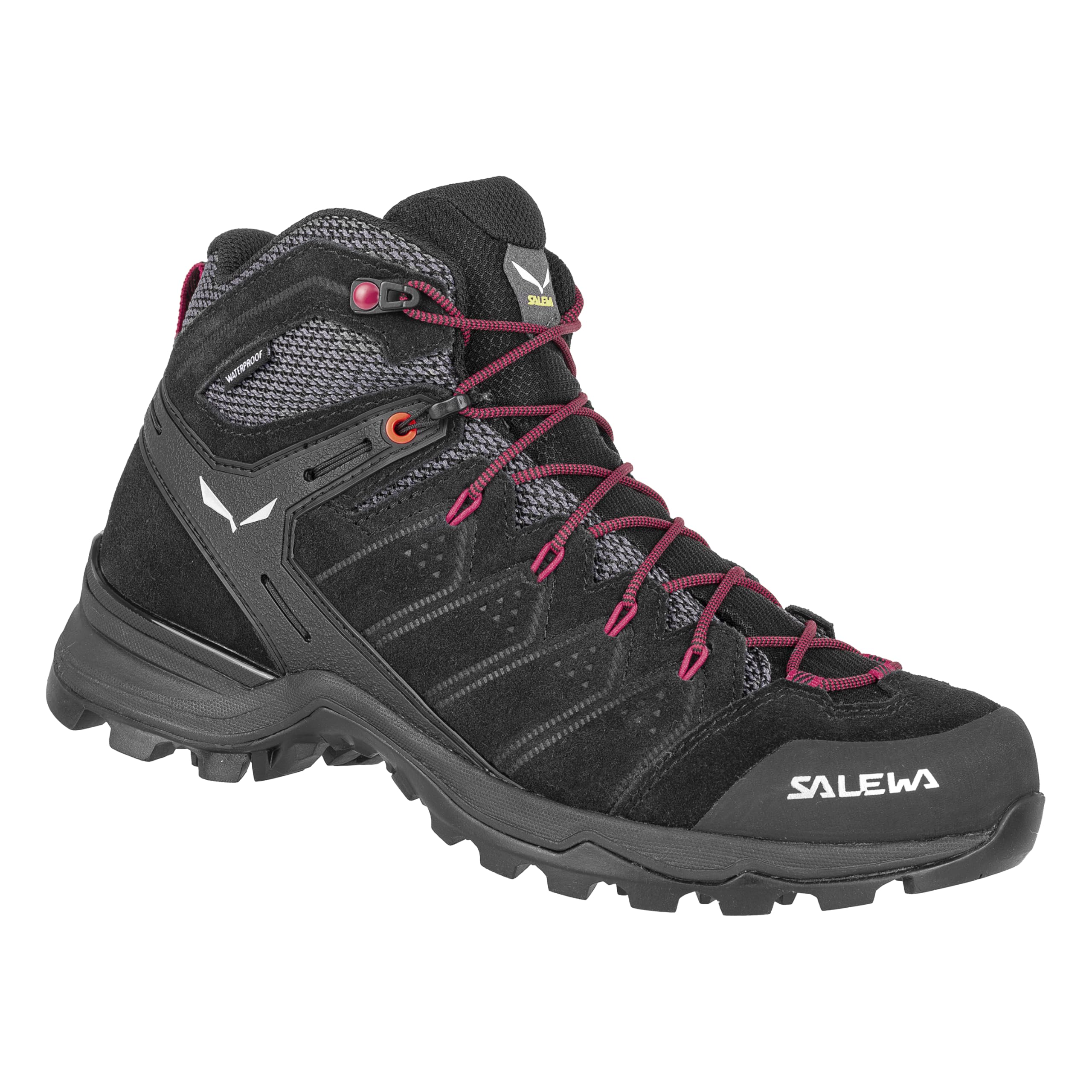 Salewa Alp Mate Mid Waterproof Hiking Shoes - Men's, Black Out/Virtual Pink, 8.5
