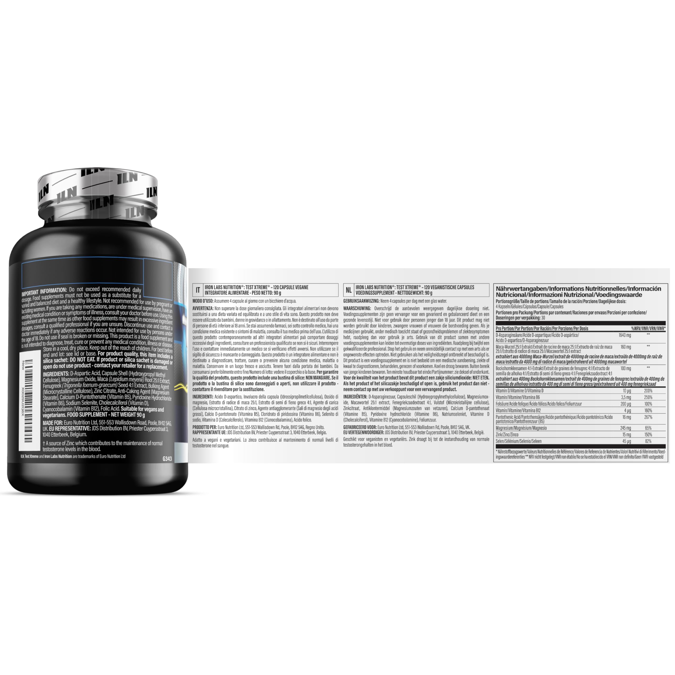 Test Xtreme Booster per Uomo – Integratore Uomo Avanzata con Acido D-Aspatico, Zinco e Magnesio – 120 Capsule Vegane