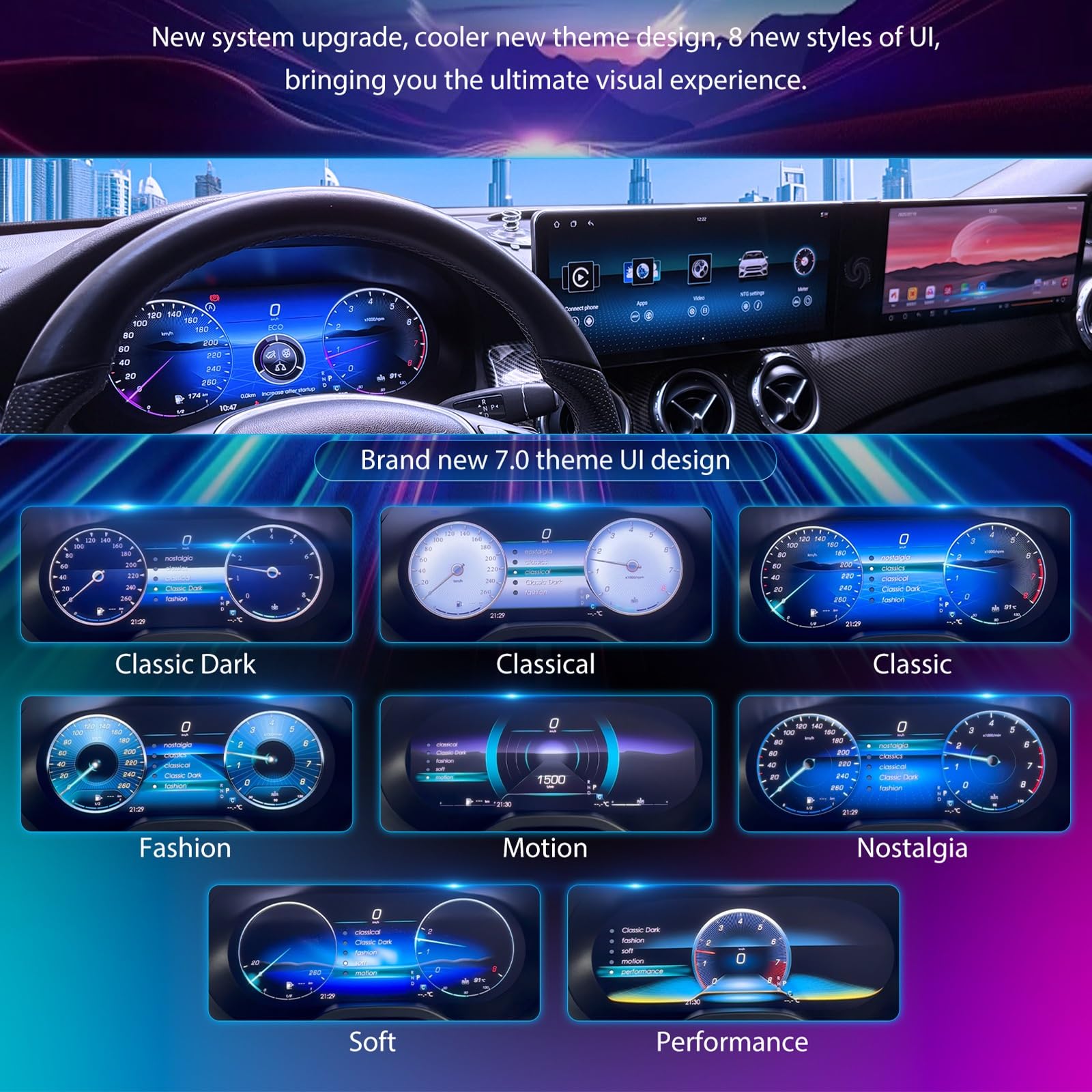Prędkościomierz cyfrowy 12,3'' Panel instrumentów kokpit pasuje do Mercedesa C S205 W205 117 X253 2015-2018 NTG5.0 4.5 Cluster