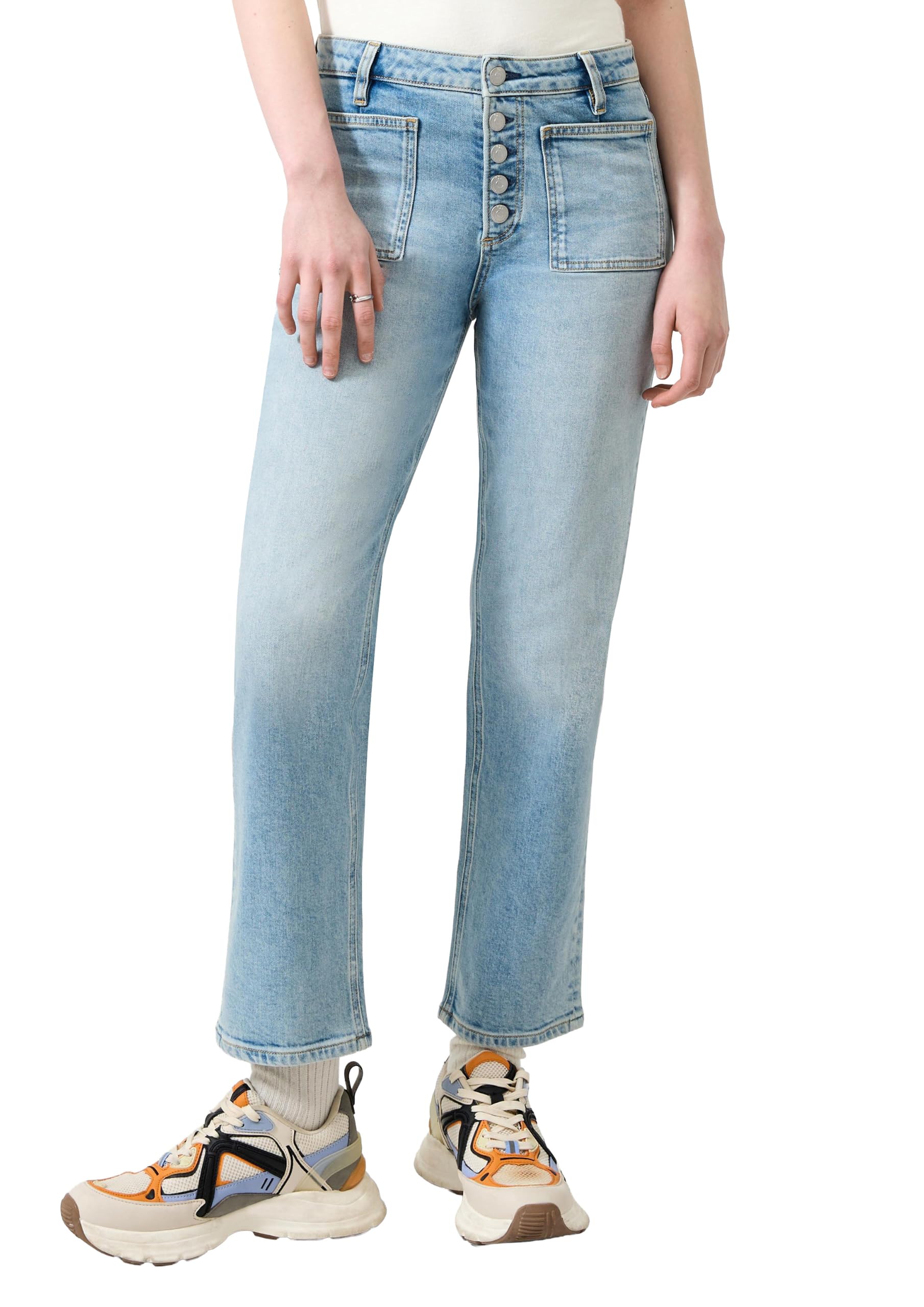 QS Damen Jeans – Slim Fit, High Rise, Cropped Length