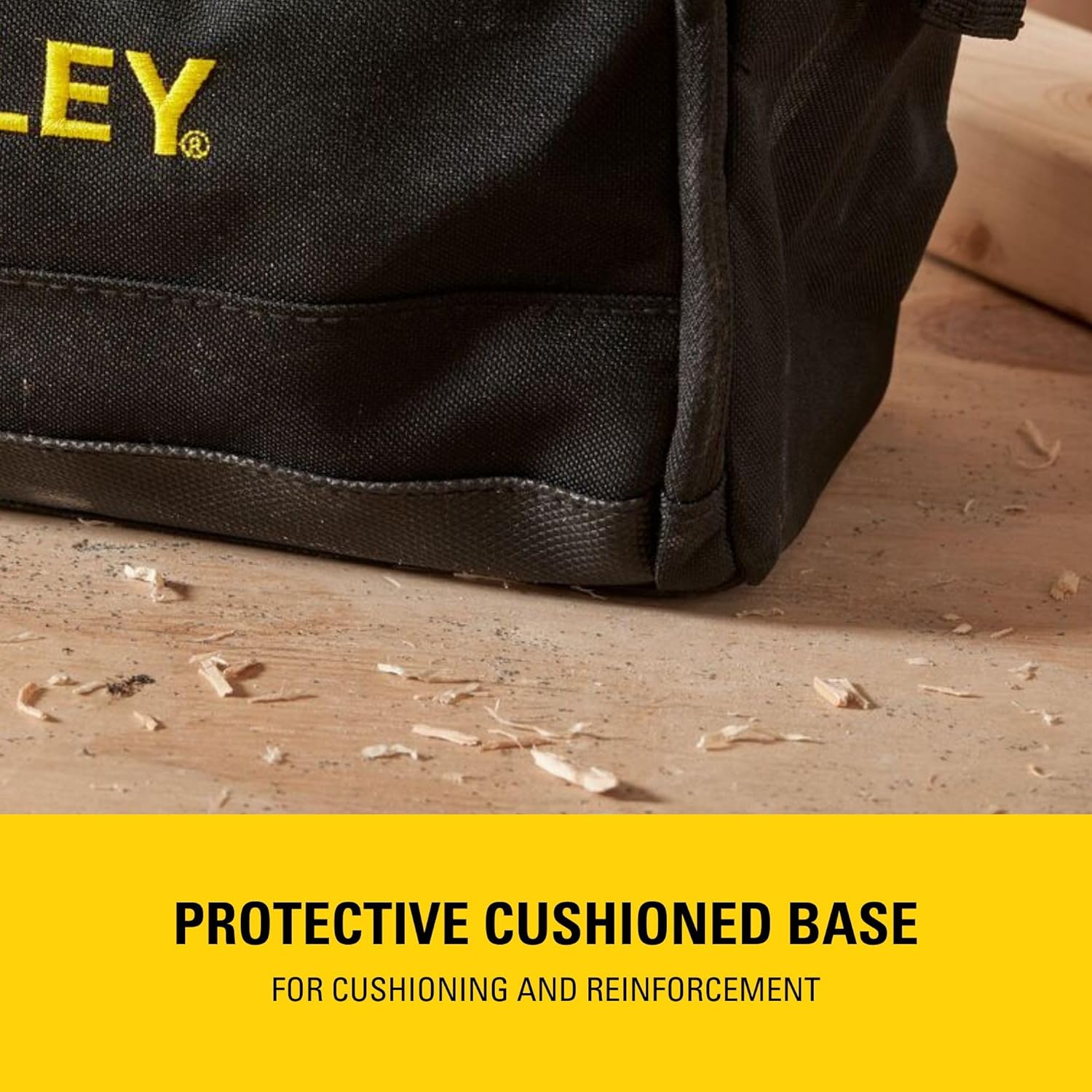 STANLEY Tool Bag 30 x 25 x 13 cm in Resistant 600 x 600 Denier with 8 Interior 2 Exterior Pockets and Reinfored Base 1-93-330, Black, 12"