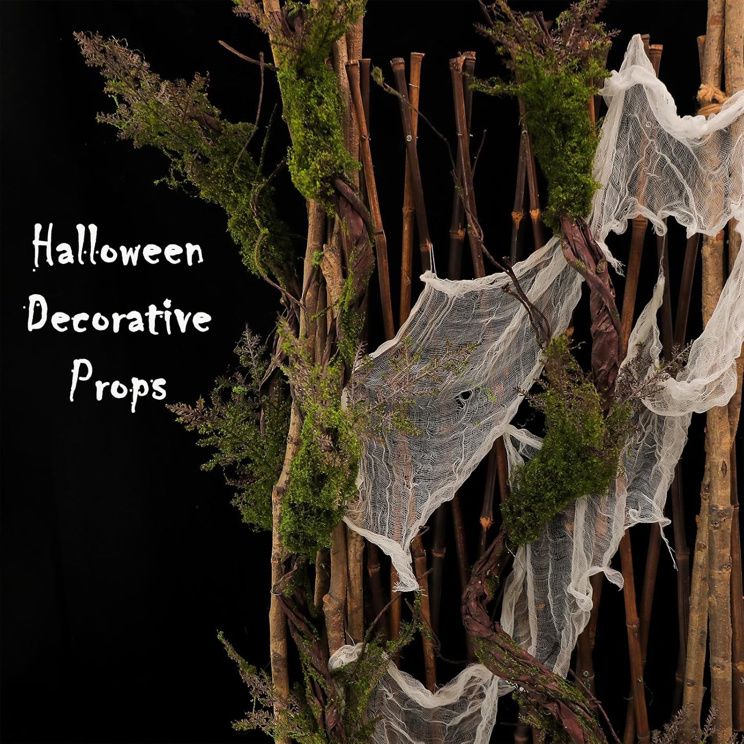 1Pcs 78.9inch Large Bendable Artificial Tree Branches Moss Sturdy Hanging Plants Leaves Grape Vines Thick Tree Trunk Twigs Greenery Stems Cherry Blossom Garland for Halloween Outdoor Forest Decor - Image 7