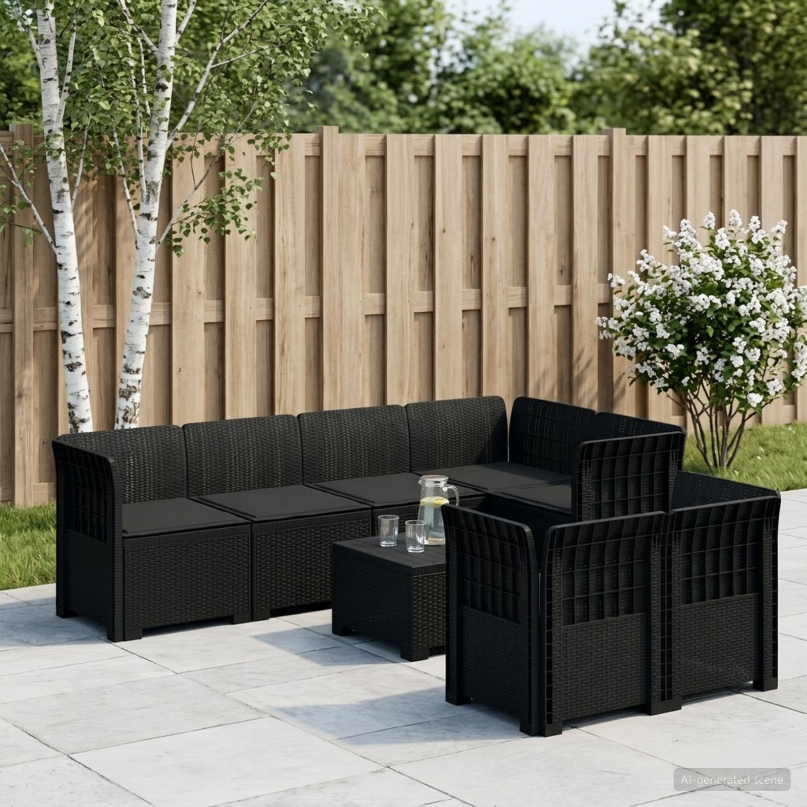 Polipropileno Resistente UV Resistentes Balcón Jardín Antracita 55x62x70 cm