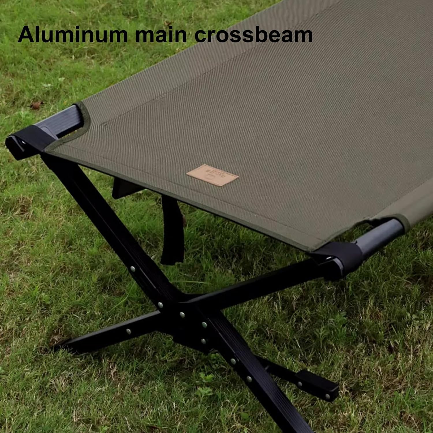 Lightweight Aluminum Camping Cot for Adults - Portable Folding Bed with 120kg Capacity, Includes Storage & Organizer Bag, Ideal for Outdoor Travel & Camping (Green)