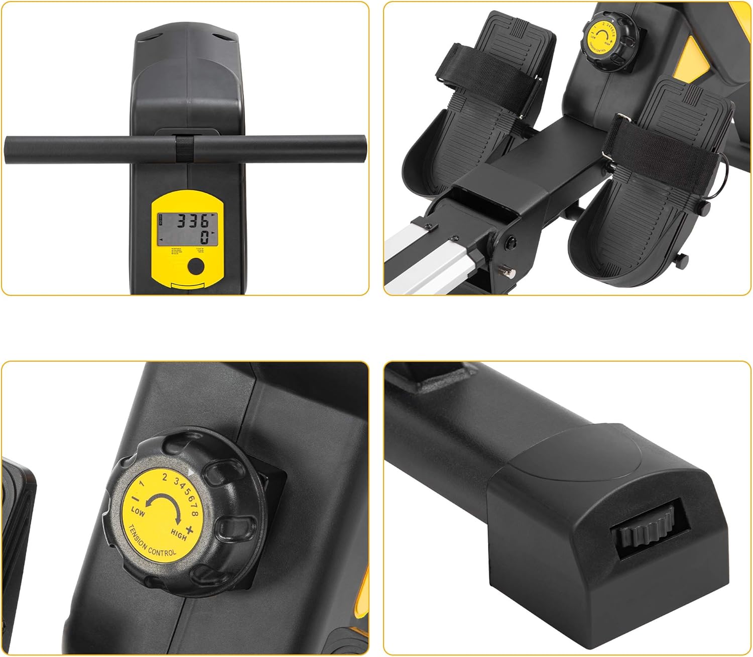 Frее Shірріng оƒƒеr Merax Magnetic Folding Rowing Machine Indoor Rower Machine with 46 Inch Slide Rail, Max 330LB Home Cardio