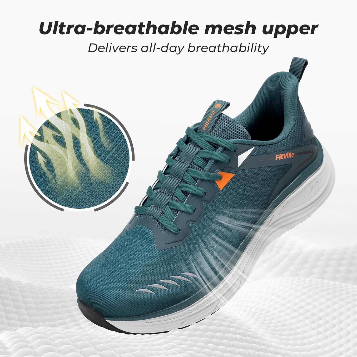 FitVille Extra Wide Shoes for Men Breathable for Gym Athletic Workout Cross Training Running, Max Cushion Wide Width Shoes for Men with Arch Support - Image 4