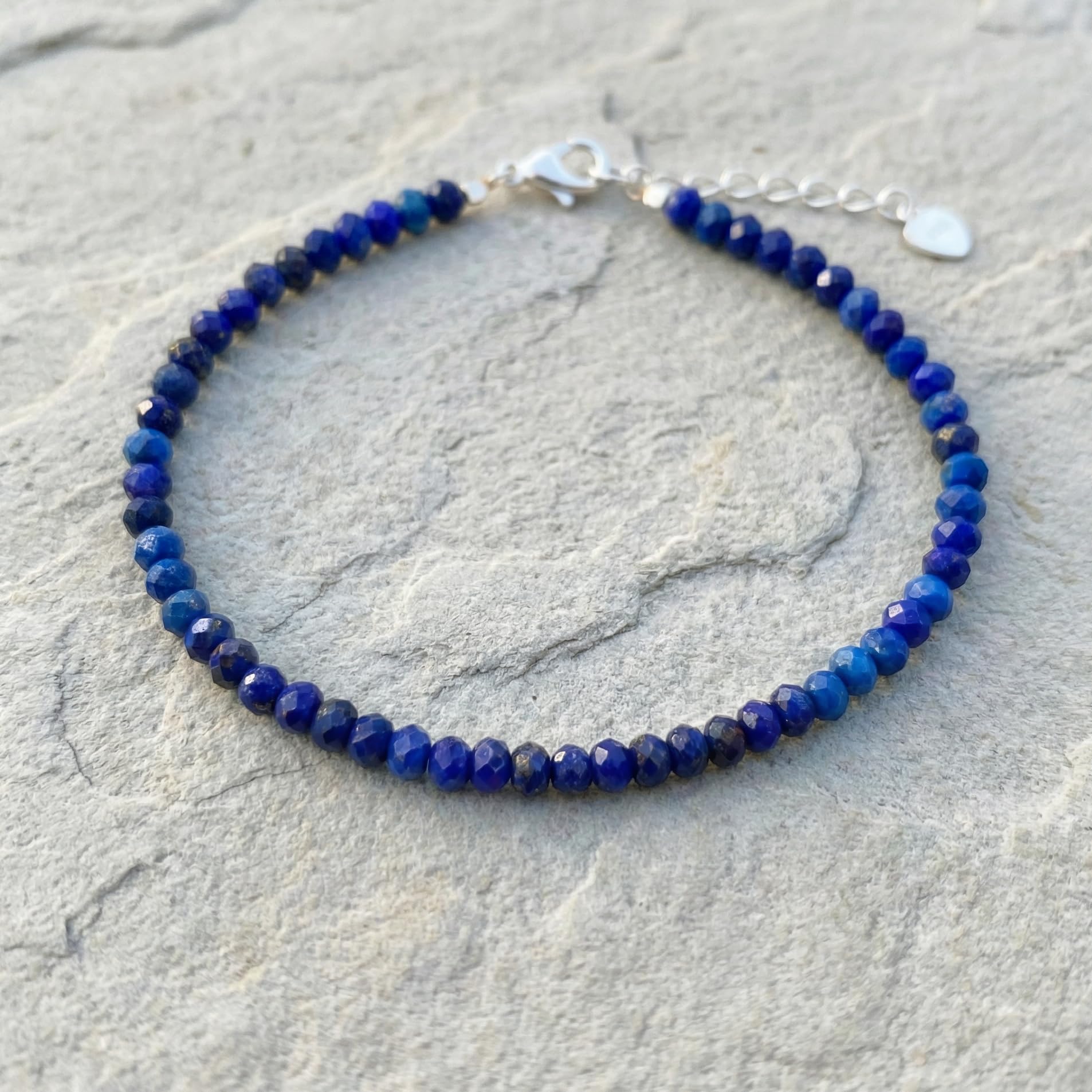Bracciale Pietre Naturali Argento 925 Perline Pietre Preziose Donna | Timbrato S925, Lunghezza regolabile, Perline sfaccettate, Pietre naturali, Delicato e elegante, Confezione regalo