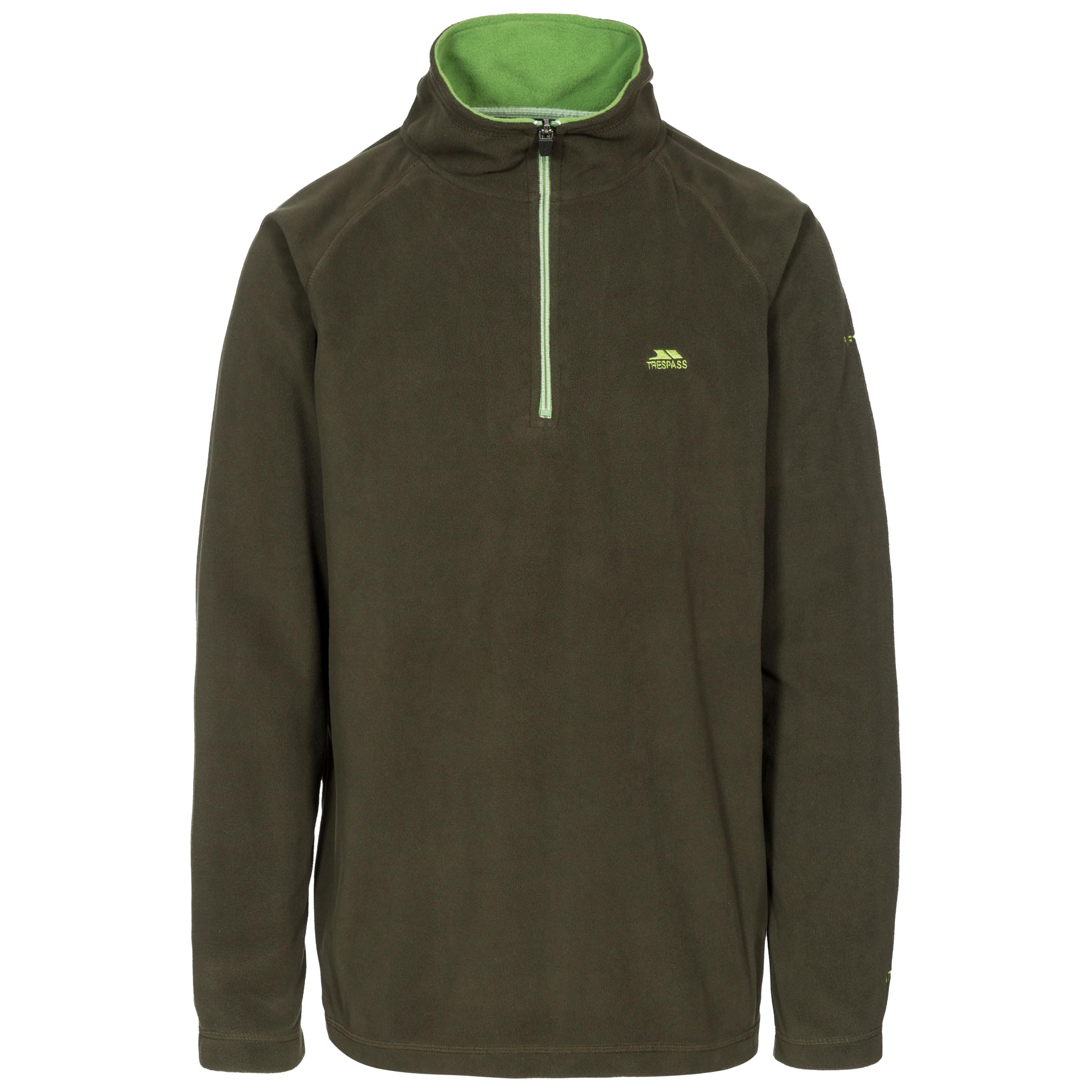 Trespass Men's Khaki 1/2 Zip Microfleece Blackford