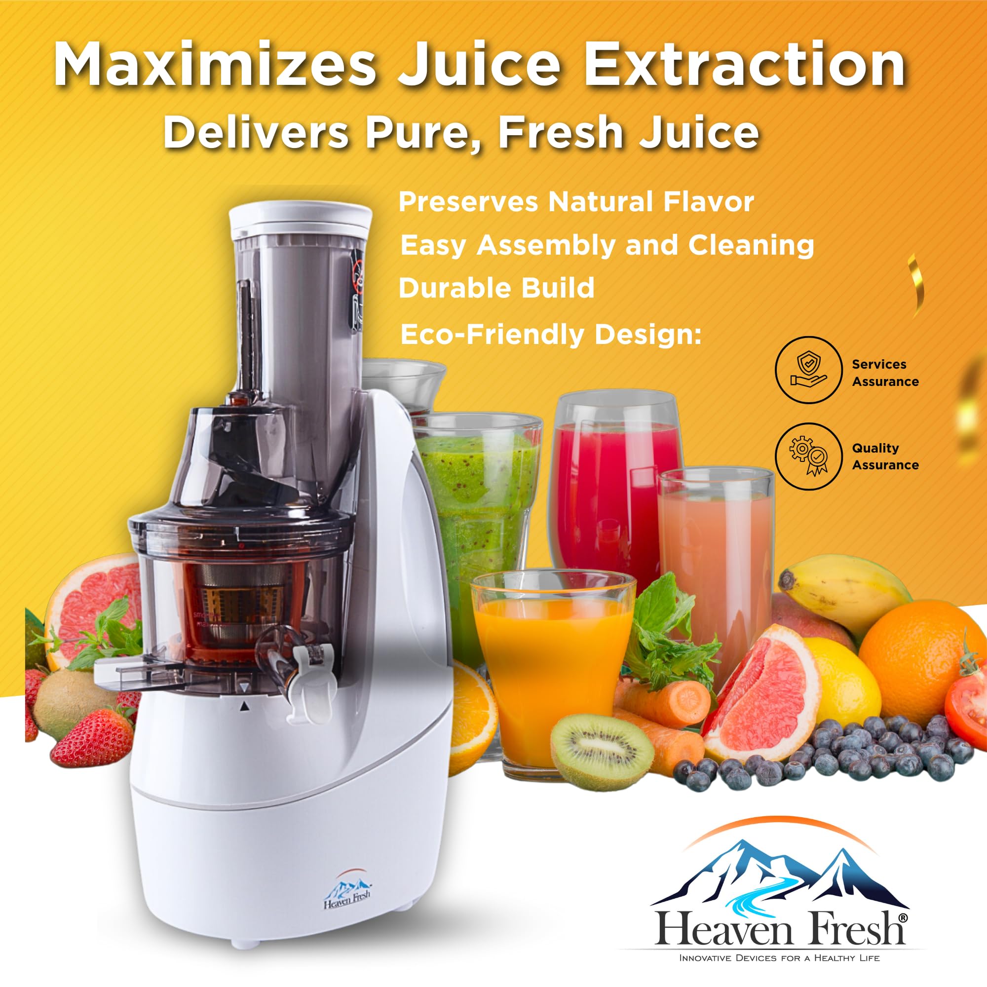 Heaven Fresh Cold Press Slow Masticating - Product Features