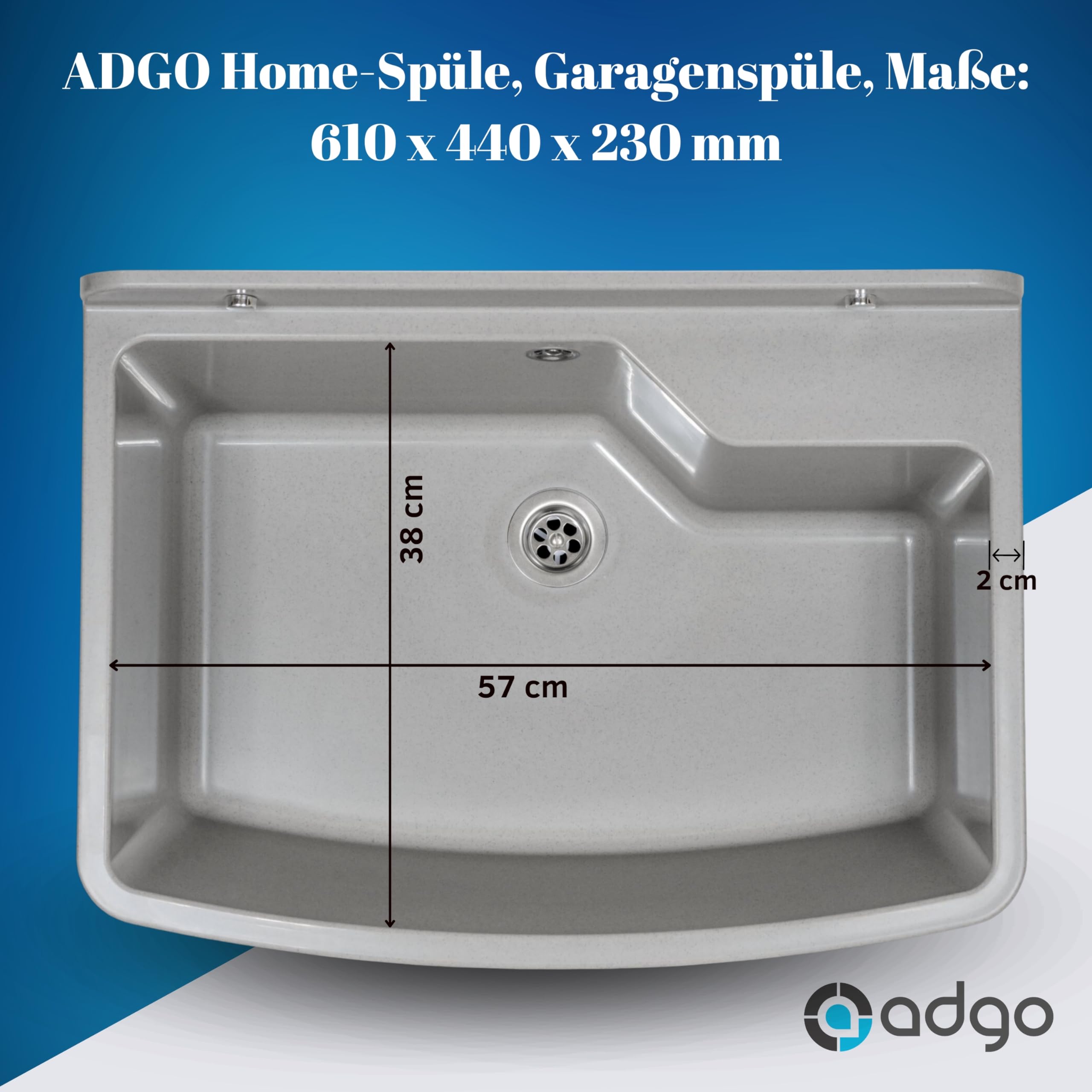 ADGO Haushaltsspüle Waschbecken Waschküche Waschb Produktbild-Vorschau 6