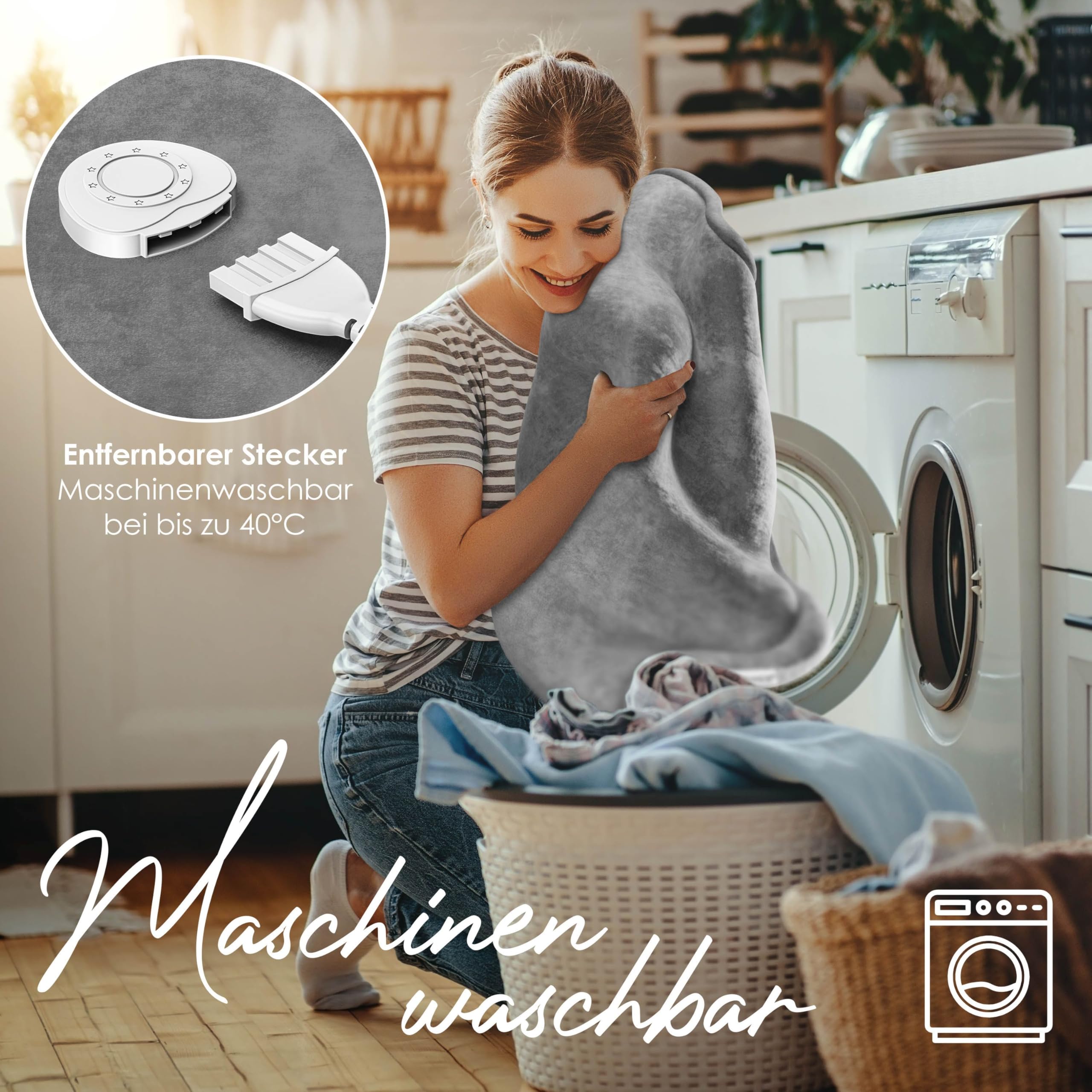 KESSER® Coperta elettrica con spegnimento automatico, 200 x 180 cm, doppia faccia, coperta elettrica per letto, divano, 9 livelli di temperatura, lavabile fino a 40 °C, con timer digitale, colore
