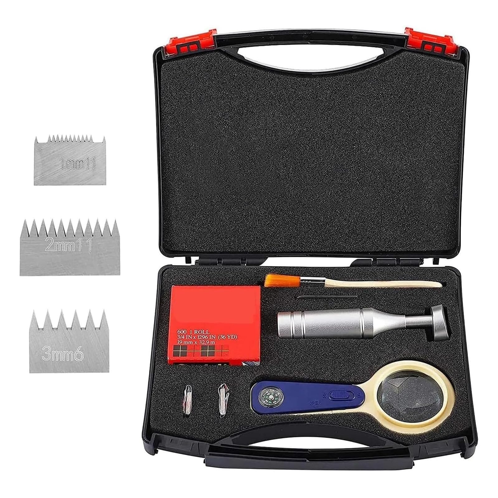 Tsolay Cross-Cut Tester Kit, Cross Hatch Adhesion Tester Kit With 1Mm/2Mm/3Mm Blades, Professional Paint Film Scriber With Magnifier, Tape & Brush, For Coatings, Paints, Plastics