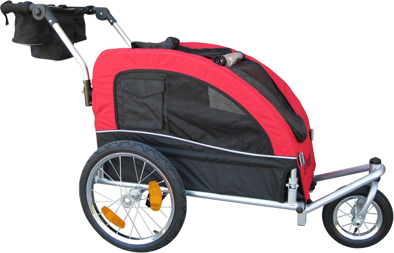 Booyah Medium Dog Pet Bike Trailer Pet Trailer and Stroller Red