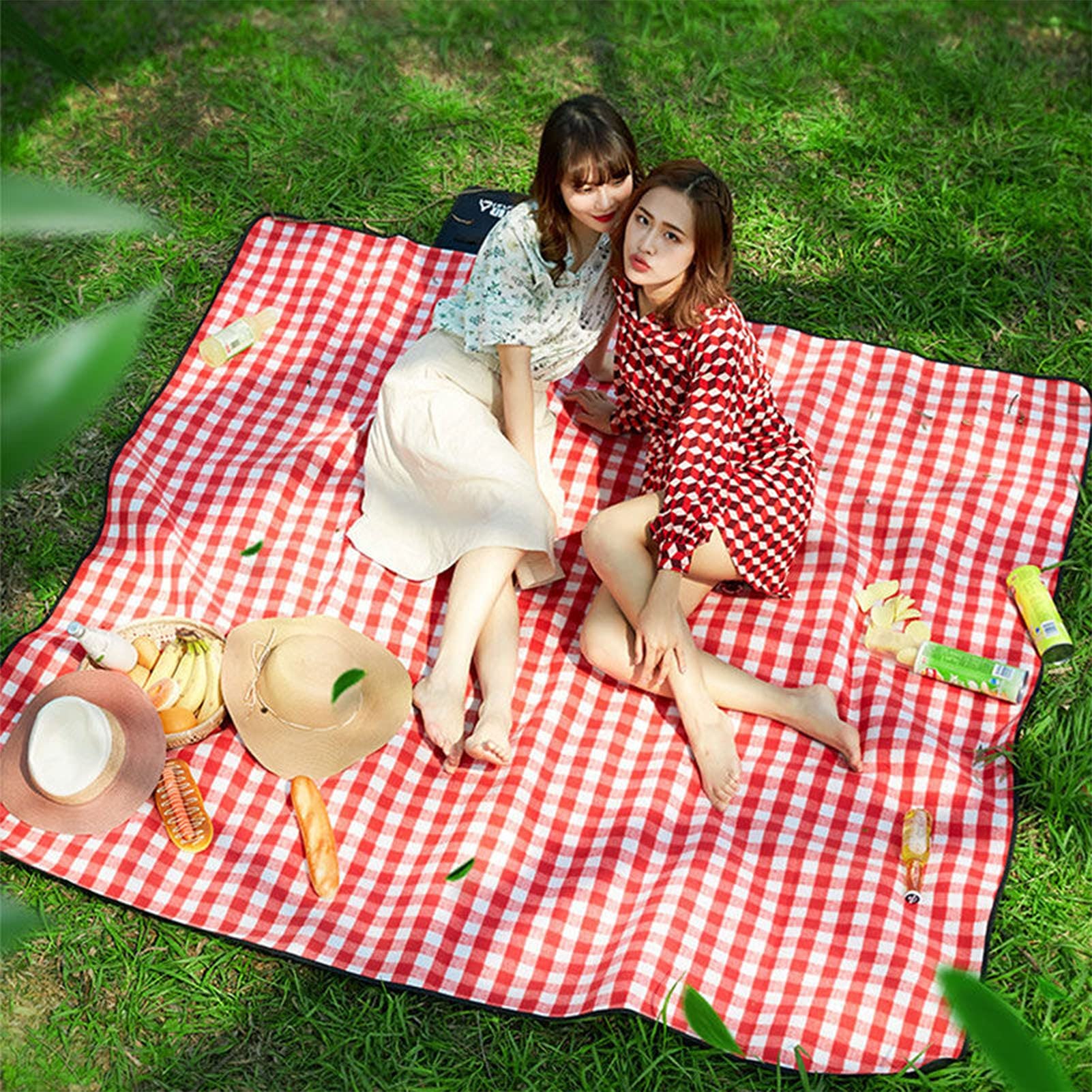 Poduszka kempingowa z uchwytem mata piknikowa z tkaniny oxcloth składany przenośny wodoodporny koc plażowy na zewnątrz Camping piesze wycieczki/czerwony/150 * 100 cm
